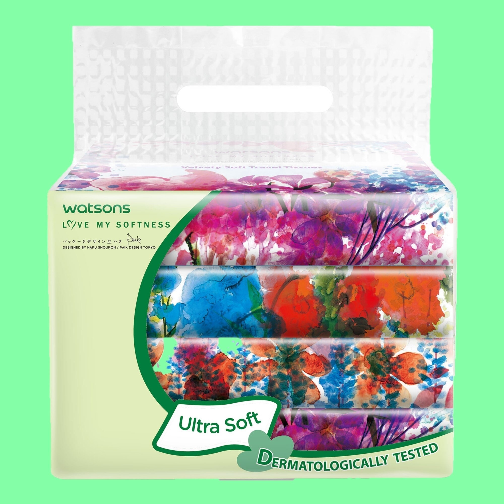 X Flower Travel Tissue 3ply 50 sheets 4 packs