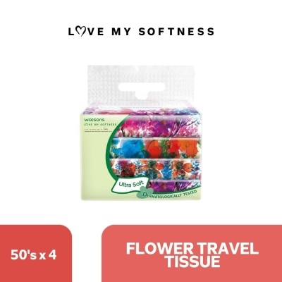 WATSONS X Flower Travel Tissue 3ply 50 sheets 4 packs