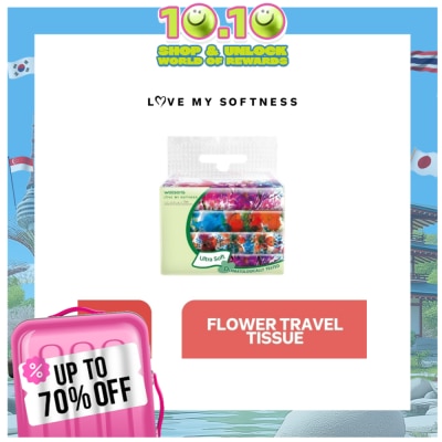 WATSONS X Flower Travel Tissue 3ply 50 sheets 4 packs