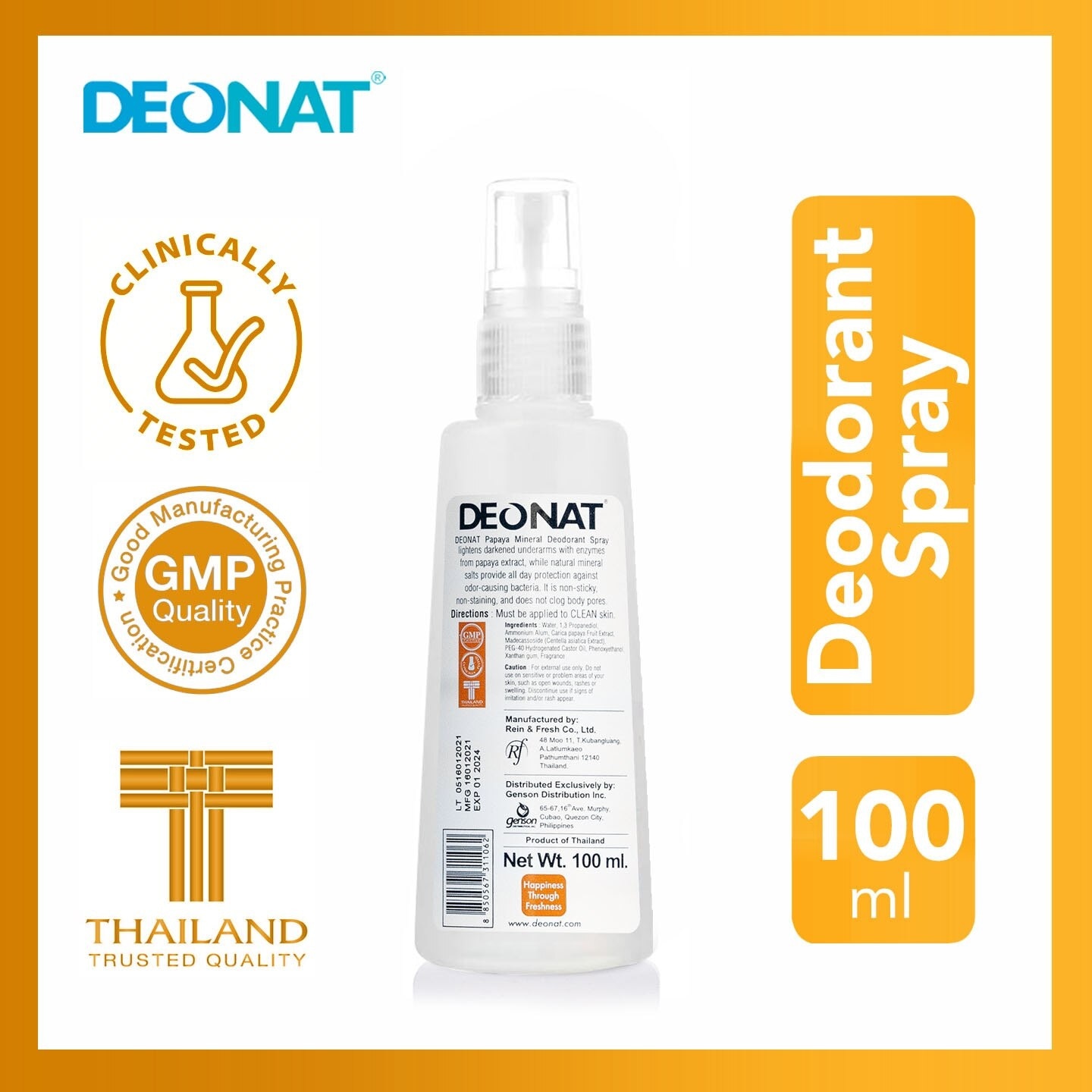 Papaya Mineral Deodorant Spray 100ml