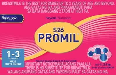 S26 Promil Three milk supplement for kids 1-3 years old, bag in box, 2.4kg