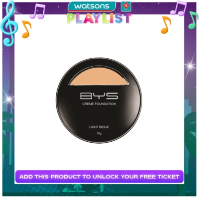 BYS Crme Foundation With Sponge Light Beige 10g