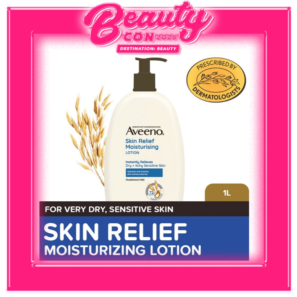 Aveeno Skin Relief Body Lotion 1L - Lotion for Sensitive/Dry/Itchy Skin, Eczema, Atopic Dermatitis