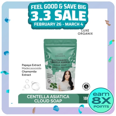 LUXE ORGANIX Luxe Organix Niacinamide + Centella Asiatica Calming Cloud Soap 180g