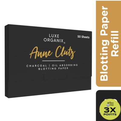 LUXE ORGANIX Luxe Organix Anne Clutz Charcoal Oil Absorbing Blotting Paper with Compact Mirror 50 Sheets