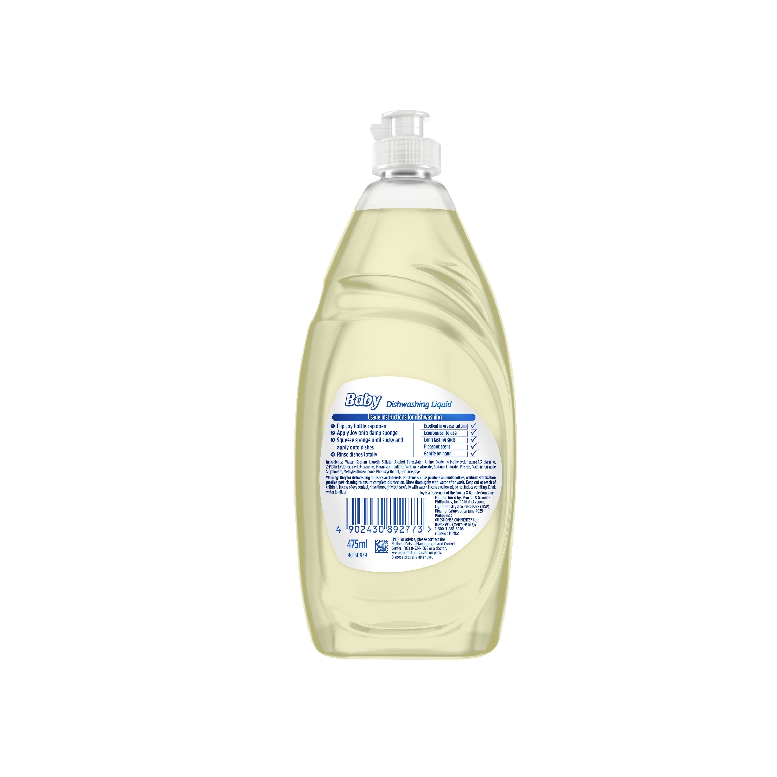 Joy Baby Dishwashing Liquid 475ml Bottle