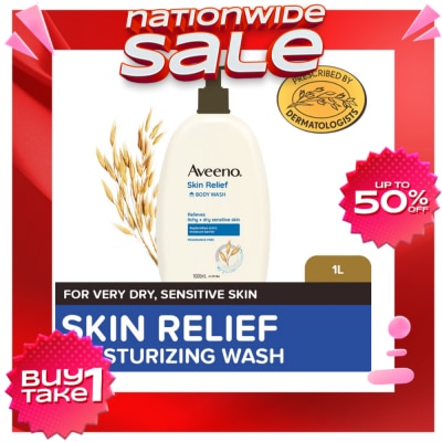 AVEENO Aveeno Skin Relief Body Wash 1L - Bodywash for Sensitive/Dry/Itchy Skin, Eczema, Atopic Dermatitis