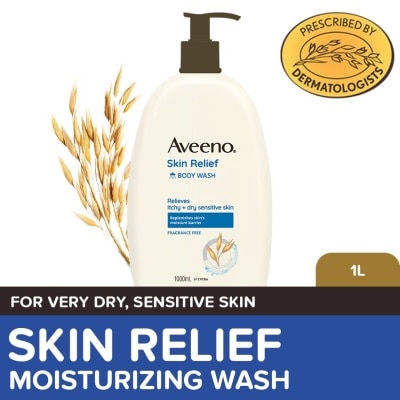 AVEENO Aveeno Skin Relief Body Wash 1L - Bodywash for Sensitive/Dry/Itchy Skin, Eczema, Atopic Dermatitis