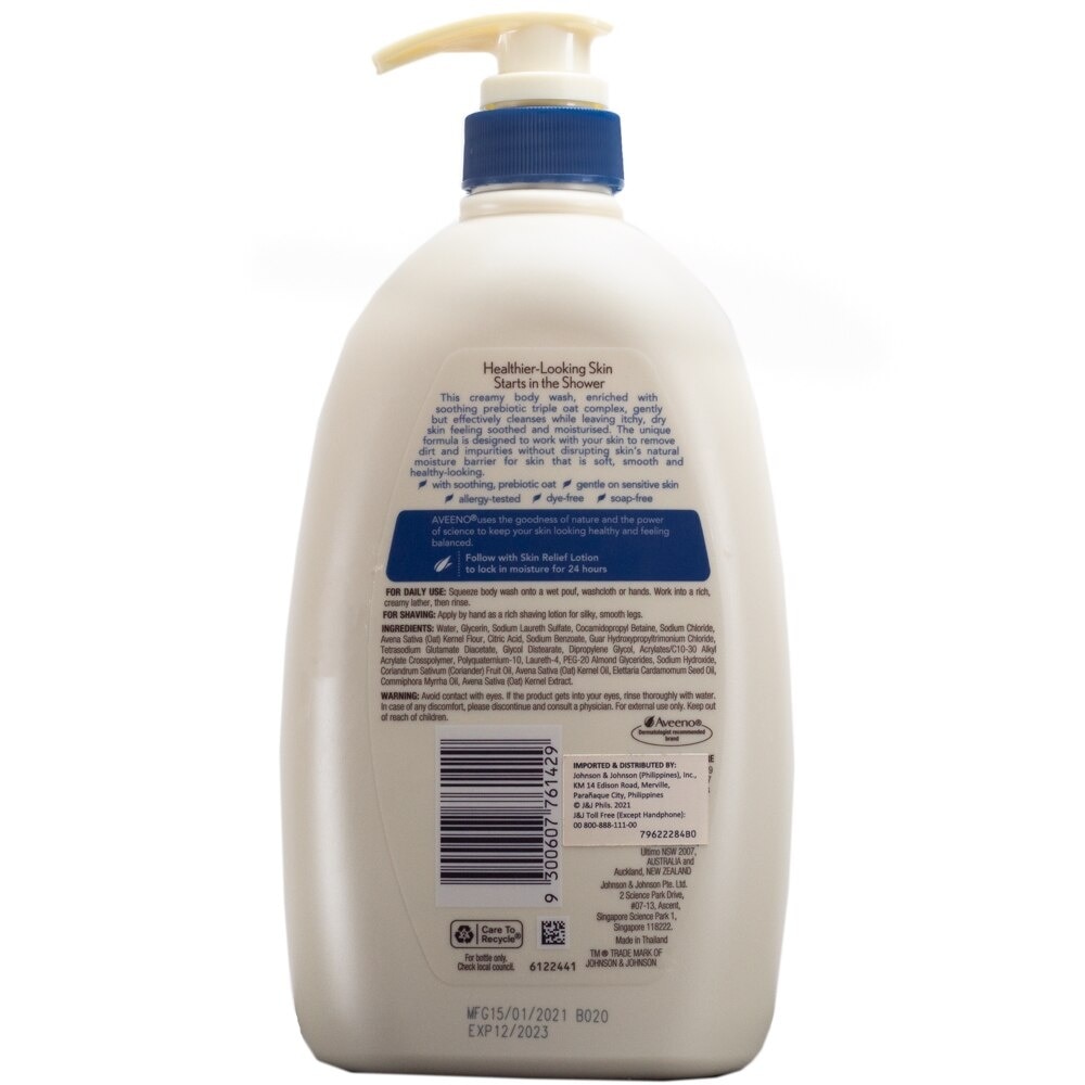 Aveeno Skin Relief Body Wash 1L - Bodywash for Sensitive/Dry/Itchy Skin, Eczema, Atopic Dermatitis