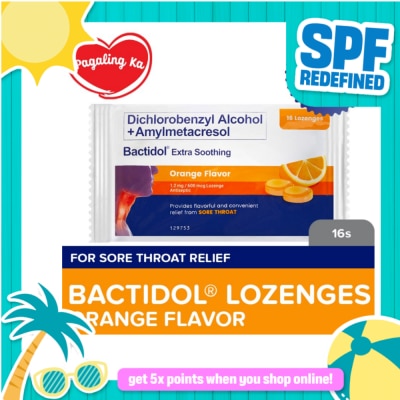 BACTIDOL - Bactidol Extra Soothing Orange Lozenge 16pcs for On-The-Go, Sore Throat, Itchy Throat