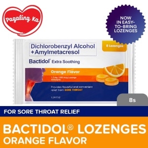 Bactidol Extra Soothing Orange Lozenge 8pcs for On-The-Go, Sore Throat, Itchy Throat