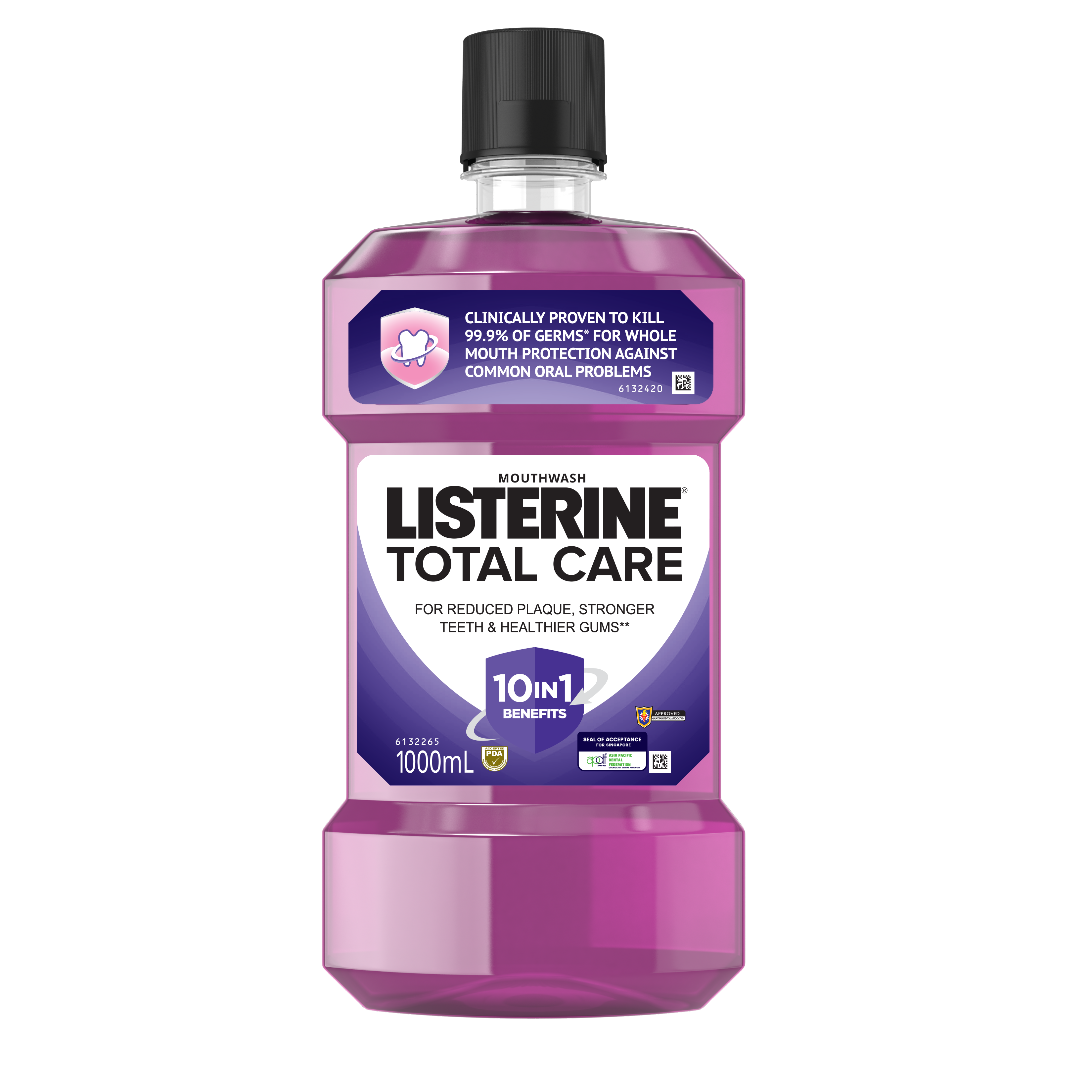 Listerine Total Care Mouthwash 1L - For Complete Oral Care,Toothbrush Routine,Use with Toothpaste