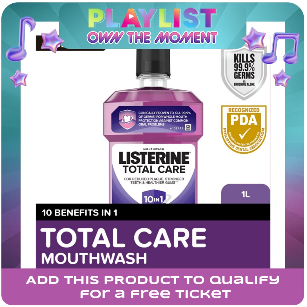 Listerine Total Care Mouthwash 1L - For Complete Oral Care,Toothbrush Routine,Use with Toothpaste