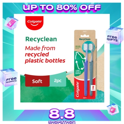 COLGATE Recyclean Toothbrush Twin Pack 2pcs