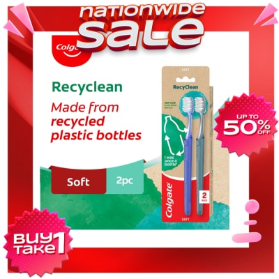 COLGATE Recyclean Toothbrush Twin Pack 2pcs