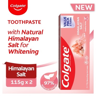 COLGATE Naturals Himalayan Salt Whitening Toothpaste Twin Pack 115g x 2