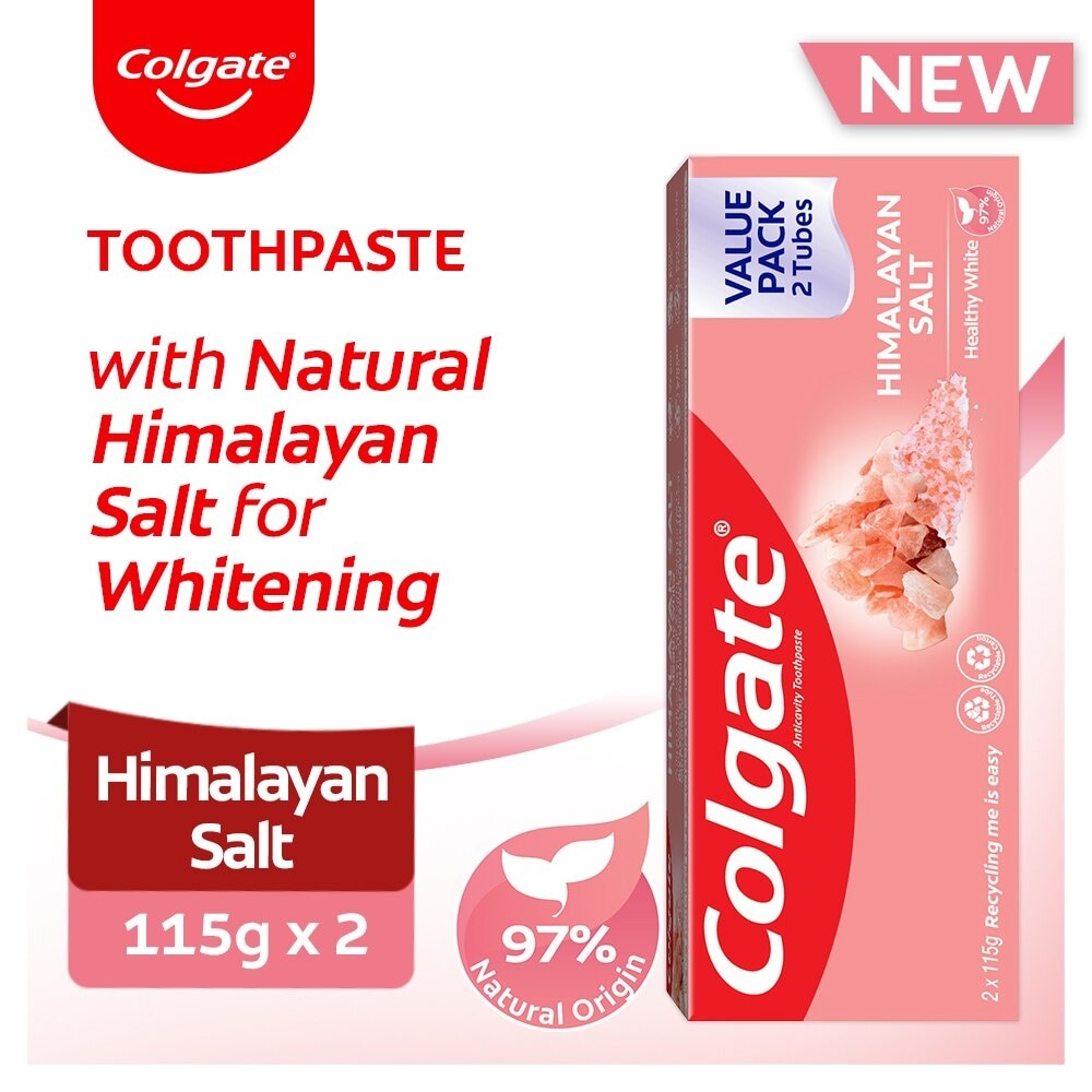 Naturals Himalayan Salt Whitening Toothpaste Twin Pack 115g x 2