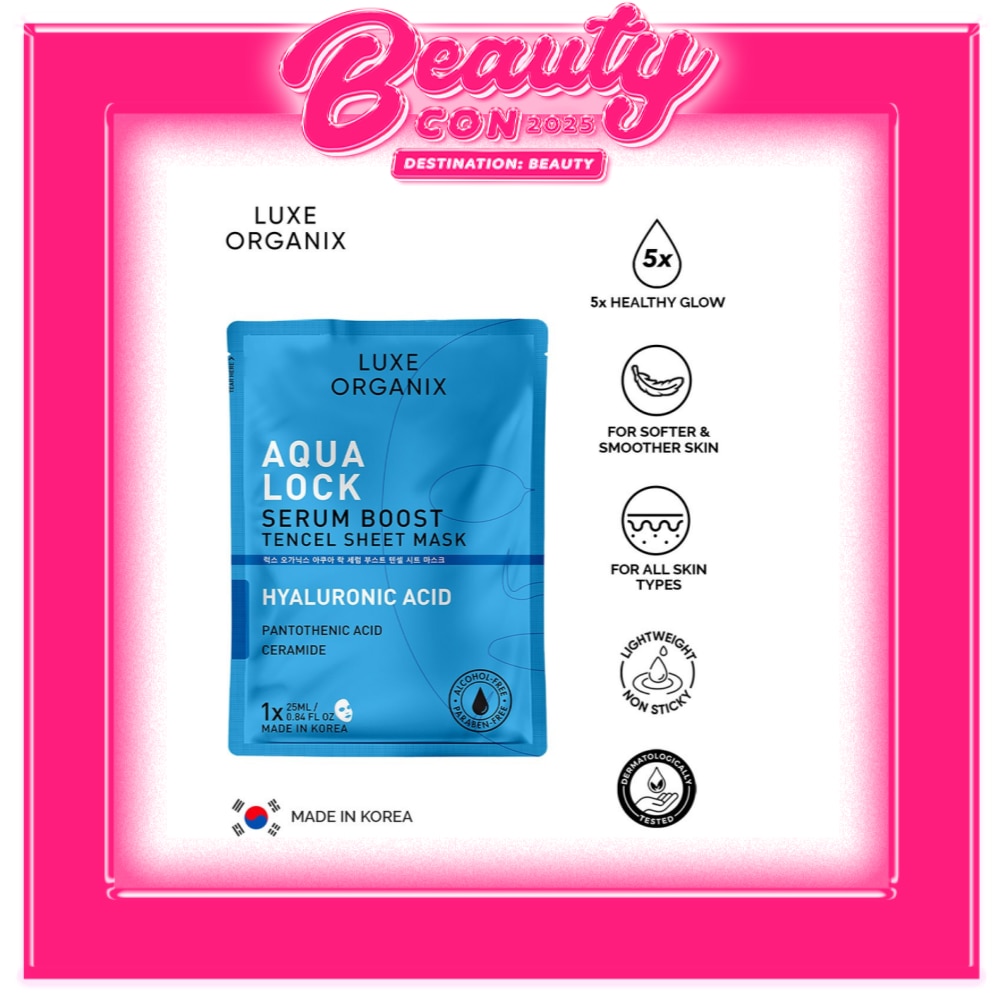 Luxe Organix Aqua Lock Serum Boost Sheet Mask 25ml