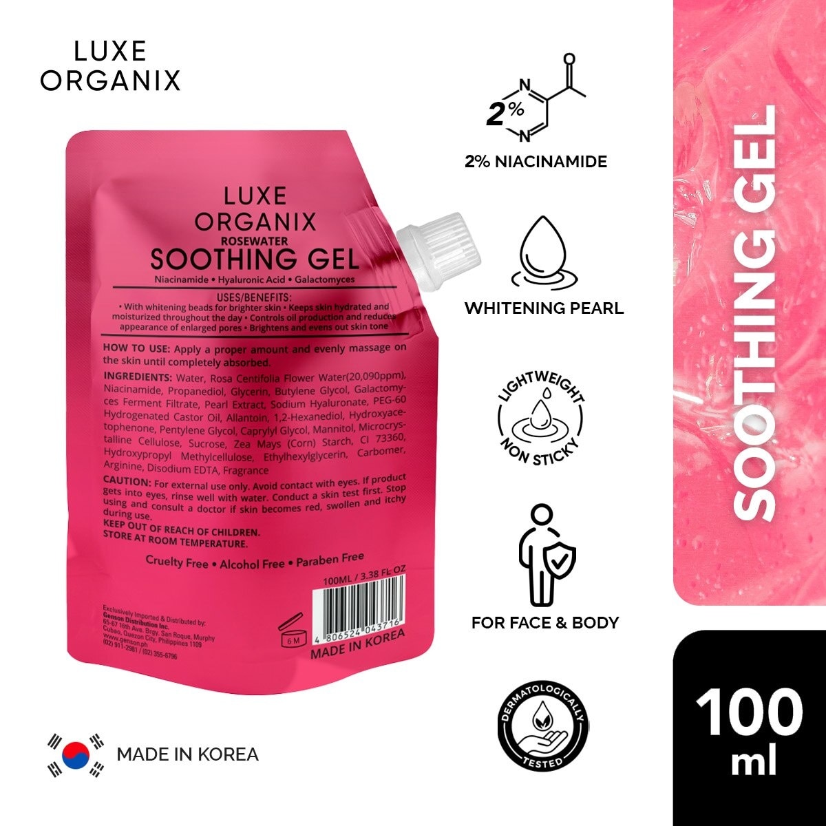 Luxe Organix Rosewater Soothing Gel 100ml