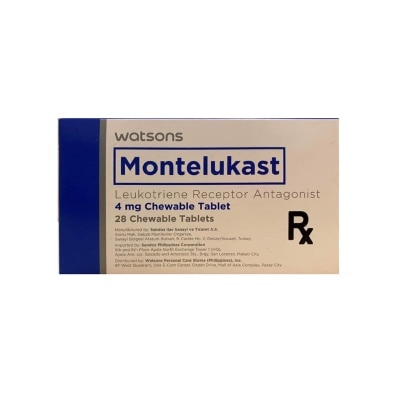 WATSONS GENERICS - WATSONS GENERICS Montelukast Leukotriene Receptor Antagonist 4mg Chewable Tablet (Expiry:  Nov. 30, 2025) [PRESCRIPTION REQUIRED]