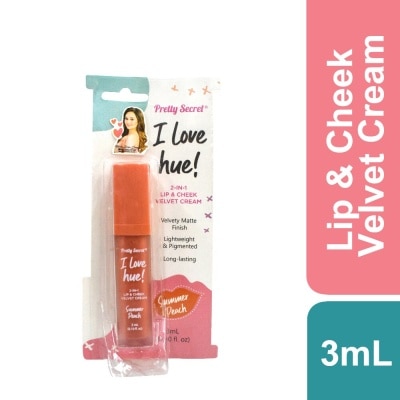 PRETTY SECRET 2-In-1 Lip and Cheek Velvet Cream Summer Peach 3ML