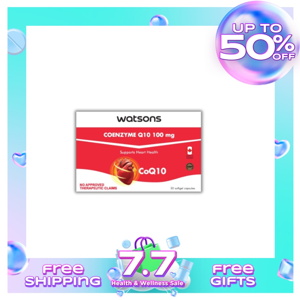 WATSONS GENERICS Coenzyme Q10 Softgel Capsule 100mg (Sold Per Piece)