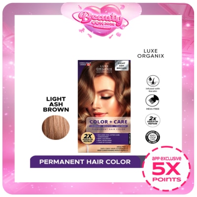 LUXE ORGANIX - Luxe Organix Keratin Hair Color + Care Light Ash Brown 130ml