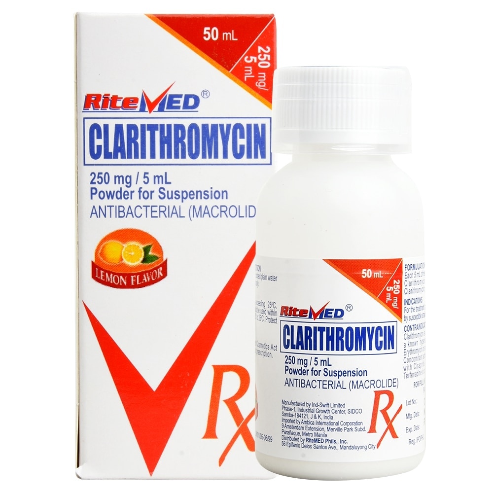 Clarithromycin Powder for Suspension 250mg 50ml 1Bottle [PRESCRIPTION REQUIRED]