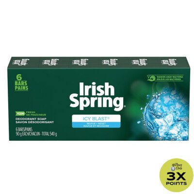 IRISH SPRING Icy Blast Bar Soap 104gz 6-Pack
