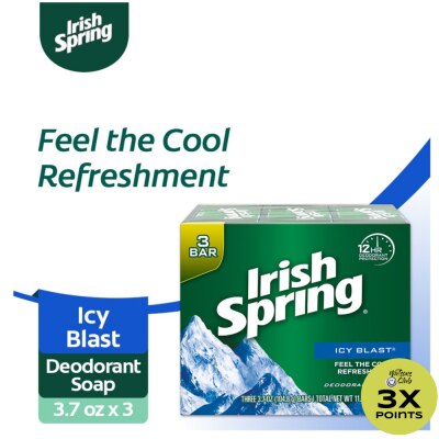 IRISH SPRING Icy Blast Bar Soap 104g 3-Pack