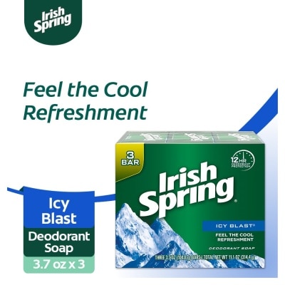 IRISH SPRING Icy Blast Bar Soap 104g 3-Pack