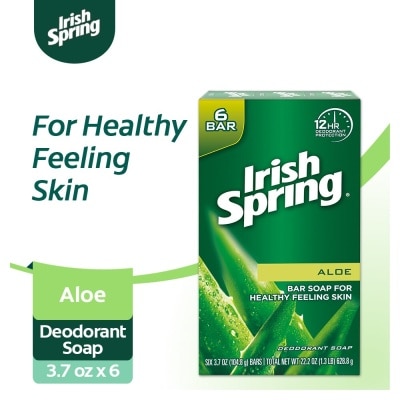 IRISH SPRING Aloe Bar Soap 104g 6-Pack