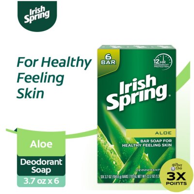 IRISH SPRING Aloe Bar Soap 104g 6-Pack