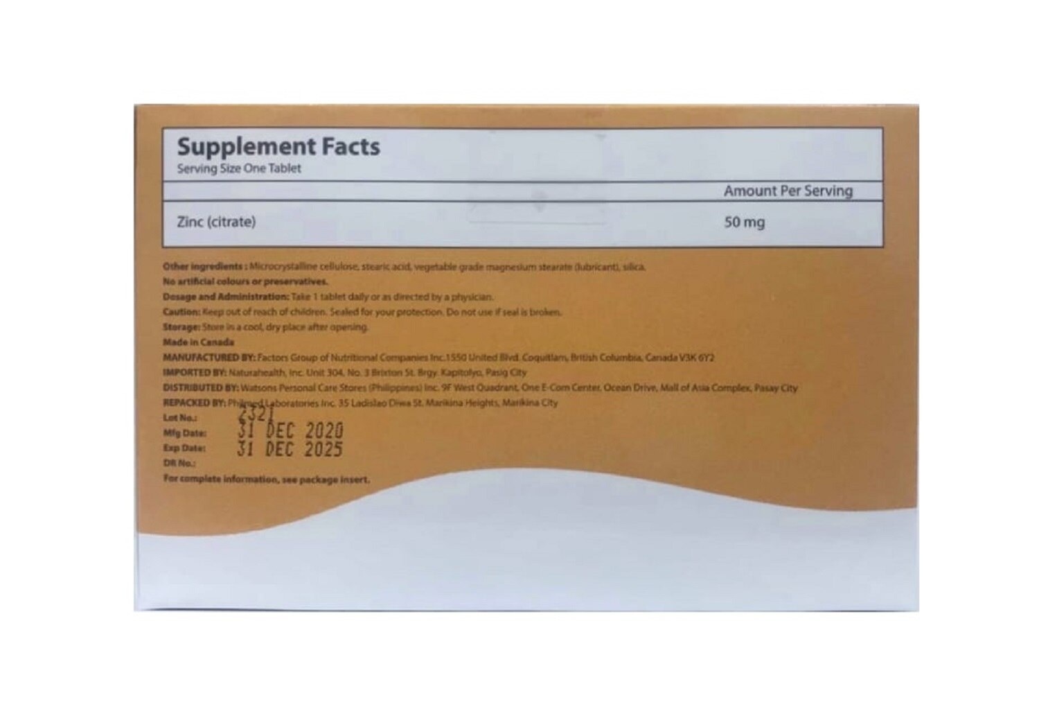 Zinc Citrate 1 Tablet