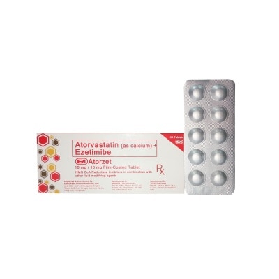 ATORZET Atorvastatin (as calcium) + Ezetimibe 10 mg/10mg 1 Film Coated Tablet [PRESCRIPTION REQUIRED]