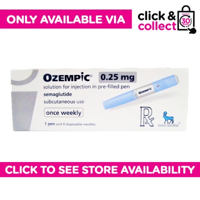 OZEMPIC Semaglutide Solution for Injection 0.25mg /0.19ml [Prescription Required] Available In Click & Collect Express Only