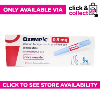 OZEMPIC Semaglutide Solution for Injection 0.5mg /0.37ml [Prescription Required] Available In Click & Collect Express Only