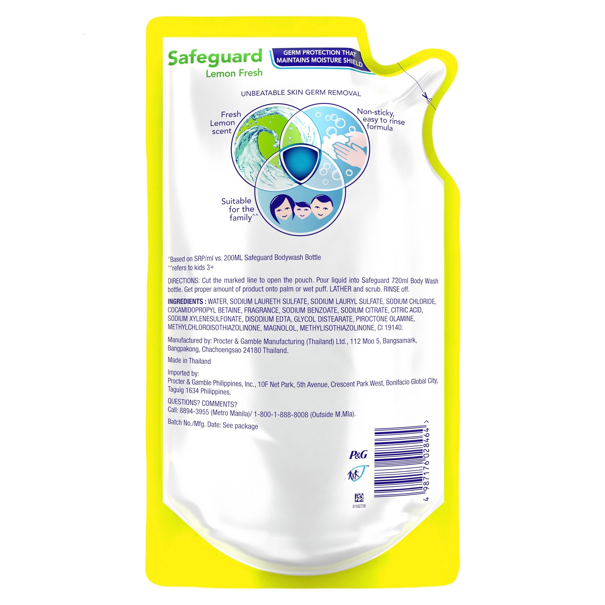 SAFEGUARD Bodywash Lemon 620ml Refill