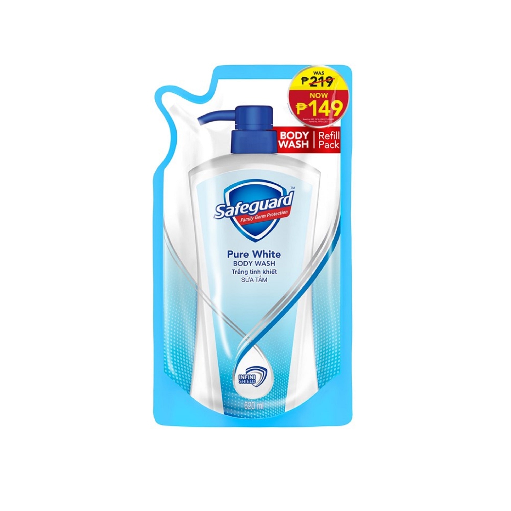 SAFEGUARD Bodywash White 620ml Refill