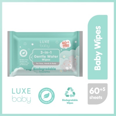 LUXE BABY Luxe Baby 3-In-1 Face, Hand, Body Gentle Wipes 65s