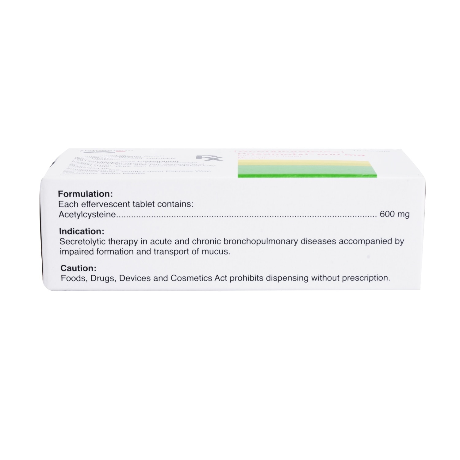 Acetylcysteine 600mg 1 Tablet [PRESCRIPTION REQUIRED] (sold per piece)