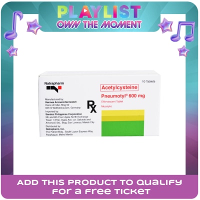 PNEUMOTYL - Acetylcysteine 600mg 1 Tablet [PRESCRIPTION REQUIRED] (sold per piece)