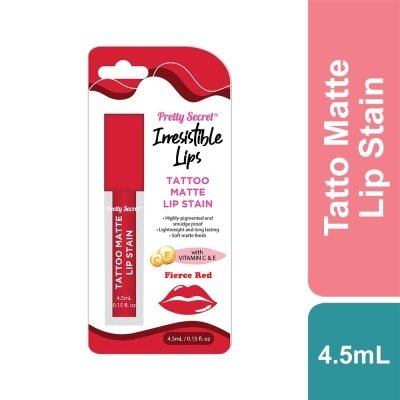 PRETTY SECRET Tattoo Matte Lip Stain Fierce Red 4.5ml