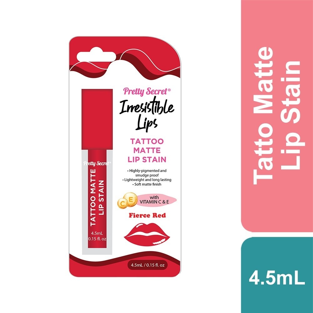 Tattoo Matte Lip Stain Fierce Red 4.5ml