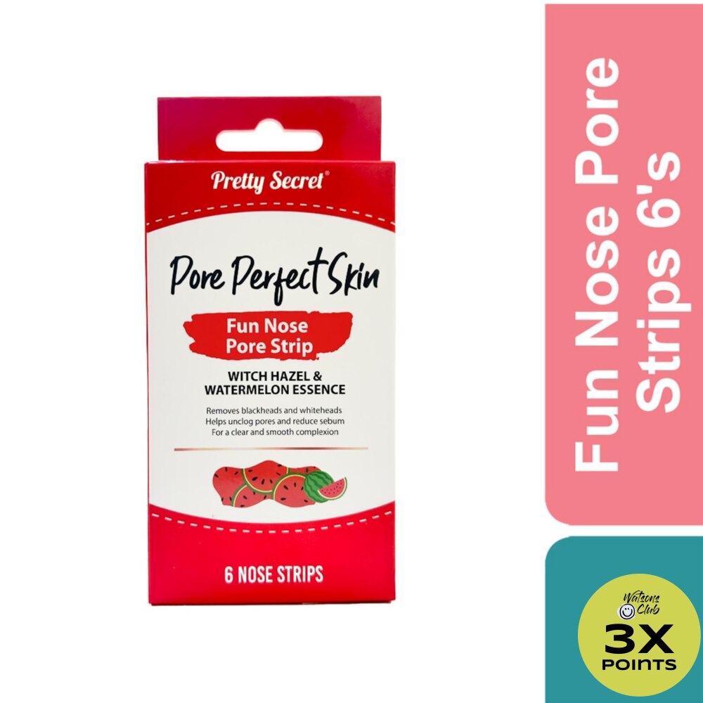 PRETTY SECRET Pore Perfect Skin Fun Nose Pore Strip Witch Hazel and Watermelon Essence 6s
