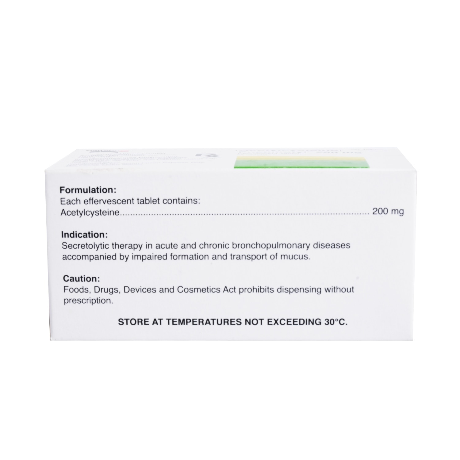 Acetylcysteine 200mg 1 Tablet [PRESCRIPTION REQUIRED] (sold per piece)