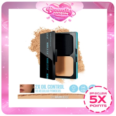 MAYBELLINE - Fit Me Ultimatte Powder Foundation Two Way Cake - 128 Warm Beige WITH SPF - 12 G