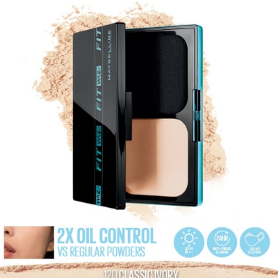 MAYBELLINE - Fit Me Ultimatte 24HR Powder Foundation Two Way Cake with SPF 120 Classic Ivory 12g