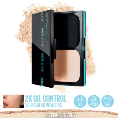 MAYBELLINE Fit Me Ultimatte 24HR Powder Foundation Two Way Cake with SPF 120 Classic Ivory 12g