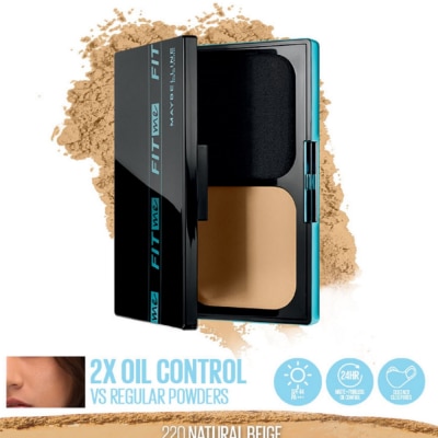 MAYBELLINE - Fit Me Ultimatte Powder Foundation Two Way Cake - 220 Natural Beige WITH SPF - 12 G